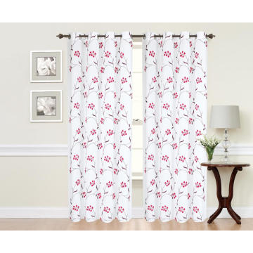 Embroidered Curtain Fabric With Floral Pattern